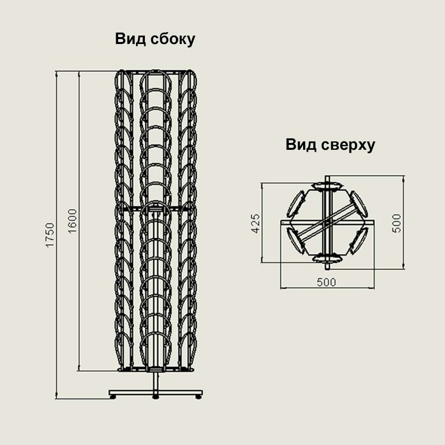 Стойка под шапки вращающаяся напольная на 90 шапок - фото 8 - id-p19451006