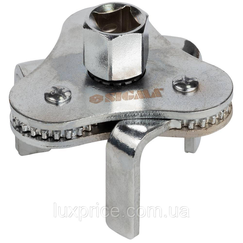 Знімач масляного фільтра "краб" Ø63-103мм з плоским захопленням і перехідником 1/2 "-3/8" SIGMA (6223371) Luxprice, фото 1