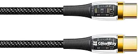 USB кабель для заряджання та передачі даних Type-C/Type-C 5,0А 1,2м чорний ColorWay