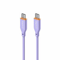 USB кабель для зарядки и передачи данных Type-C/Type-C 3.0А 1,2м фиолетовый HAVIT