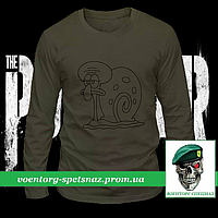 Военный реглан Гибрид Сквидварта и Гэри олива потоотводящий (футболка с длинным рукавом)