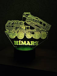 3d-світильник Хаймарс Himars, 3д-нічник, кілька підсвіток (на пульті), подарунок військовому артилерісту