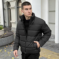 Куртка зимняя мужская короткая до -20*С теплая Bubble зима черная Пуховик мужской зимний