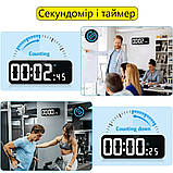 Настінний електронний годинник Mids NS-40, термометр, календар, секундомір, таймер., фото 4