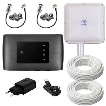 4G Інтернет комплект з WiFi роутером ZTE MF920u і панельною MIMO Антеною 2*15 дБі