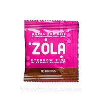 Zola Фарба для брів з колагеном в саше+окислювач BROWN 03 Eyebrow Tint With Collagen, 5г