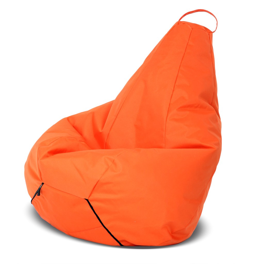 Кресло мешок груша 60*90 см оранжевый с чехлом, бескаркасное кресло для детей и взрослых ткань оксфорд + чехол - фото 3 - id-p2008151103