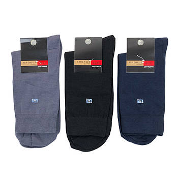 Бавовняні високі чоловічі шкарпетки великого розміру 45-47 Krokus (асорті)