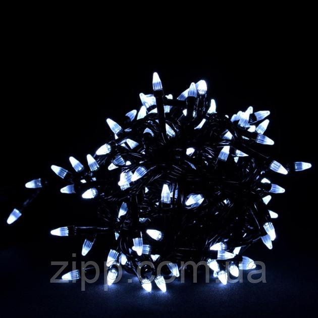 Гірлянда конус 500 LED Холодний білий, Чорний провід