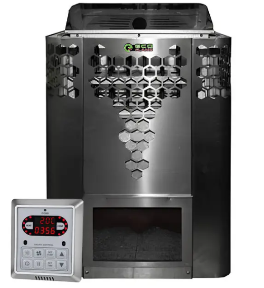 Електрокам'янка для лазні та сауни Ecoflame HYB60 6 кВт + пульт CON6 ( з вбудованою імітацією каміну), фото 1