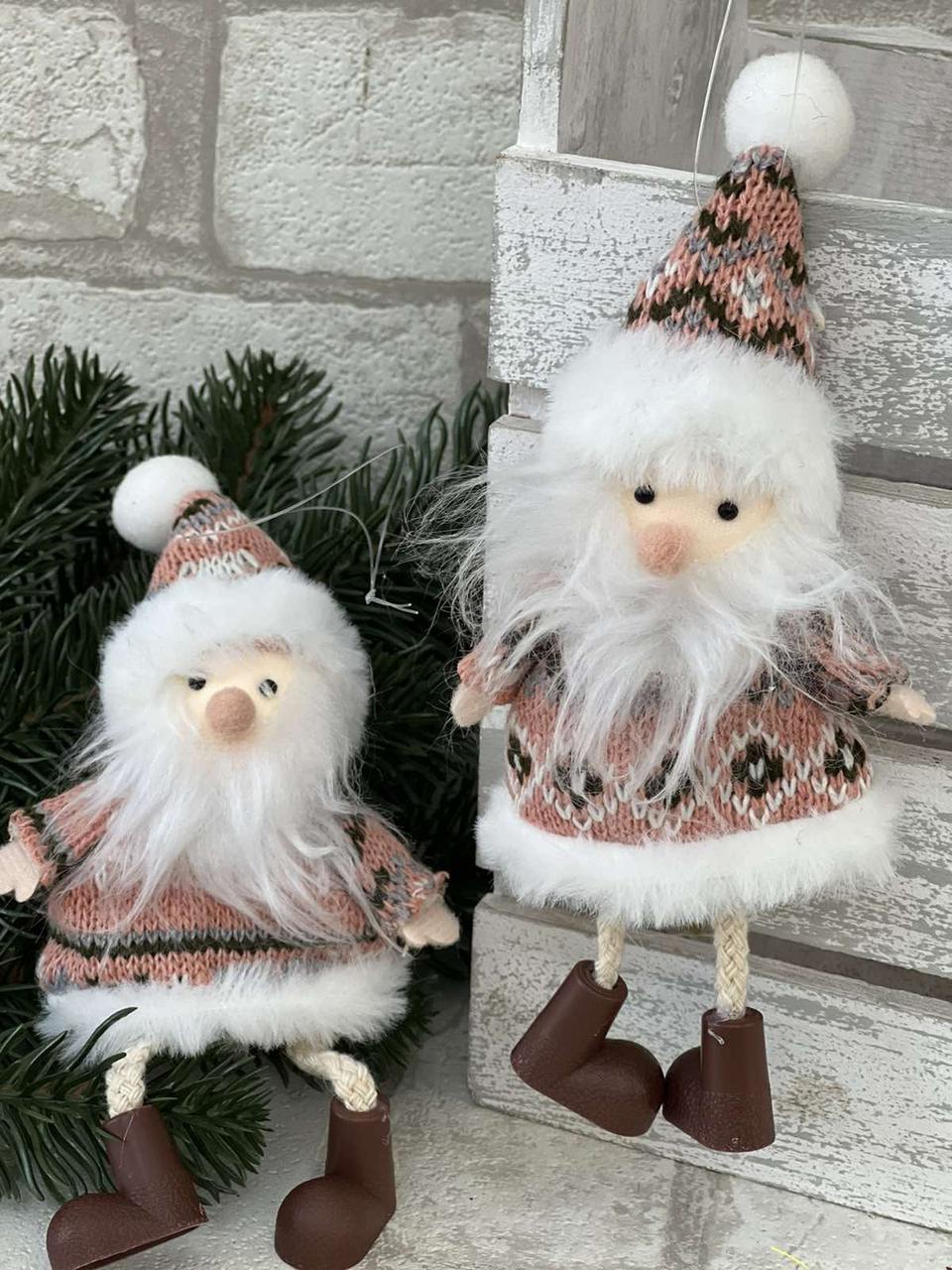 Підвіска текстильна новорічна, Санта Клаус h 16 см, фото 1