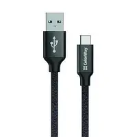 USB кабель для заряджання та передачі даних Type-C 2,1А 1м чорний ColorWay