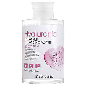 Міцелярна очищаюча вода зволожуюча 3W Clinic Hyaluronic Clean-Up Cleansing Water 500 мл