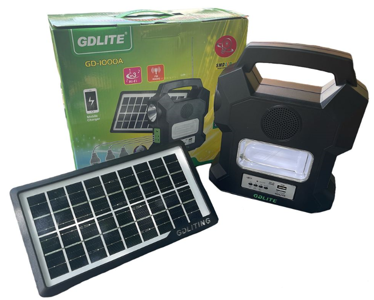 Портативная солнечная система освещения GDLite GD-1000A/FM радио/MP3/Bluetooth/аккумуляторный фонарь повербанк - фото 2 - id-p2008171013
