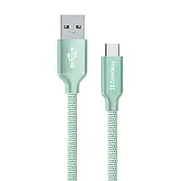USB кабель для заряджання та передачі даних Type-C 2,4А 2м м'ятний ColorWay