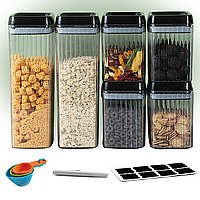 Набір контейнерів Ari&Ana 6 шт для зберігання харчових продуктів, сипучих, рідин, круп тощо.