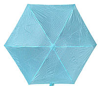 Жіноча парасолька фірми Zest механічна, бірюзовий в краплинку, система антивітер, довжина 16 см