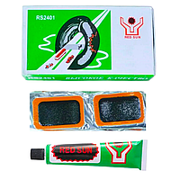 Латки для ремонту камер + клей RS2401 прямокутні латки (40х23мм) велоаптечка