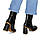 Черевики жіночі грубі з натуральної шкіри флотар Woman's heel чорні, фото 7