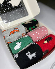 Подарунковий набір жіночих новорічних шкарпеток 4 або 6 пар ТМ TwinSocks 36-39 р. 6