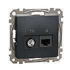 Розетка RJ45 кат.6 UTP-TV чорна [SDD114469T] ABS-UV Sedna Design&Element Шнейдер Електрік