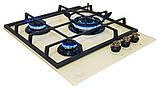Варильна поверхня бежева Три конфорки 45 см. Газова Luxor RG 455 Rustik Champagne, фото 2