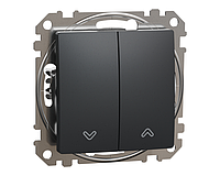 Двухклавишный нопочный выключатель для жалюзи сблокировкой черный [SDD114114] ABS Sedna Design&Element