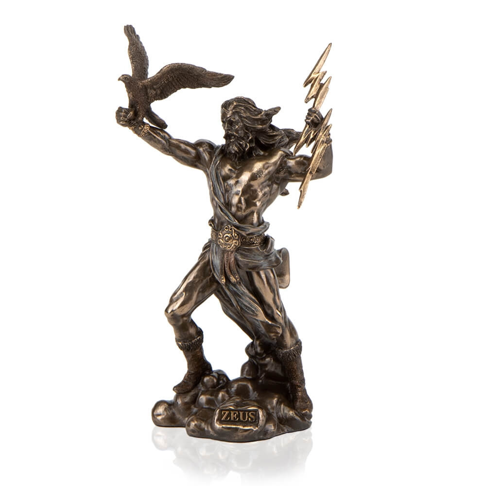 Колекційна статуетка "Зевс Громовержець" під бронзу з пілістоуну від італійського бренду Veronese 22 см, фото 1
