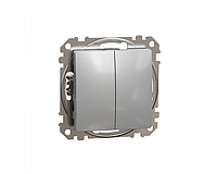 Двухклавишный выключатель алюминий [SDD113105] ABS-UV Sedna Design&Element Шнейдер Электрик