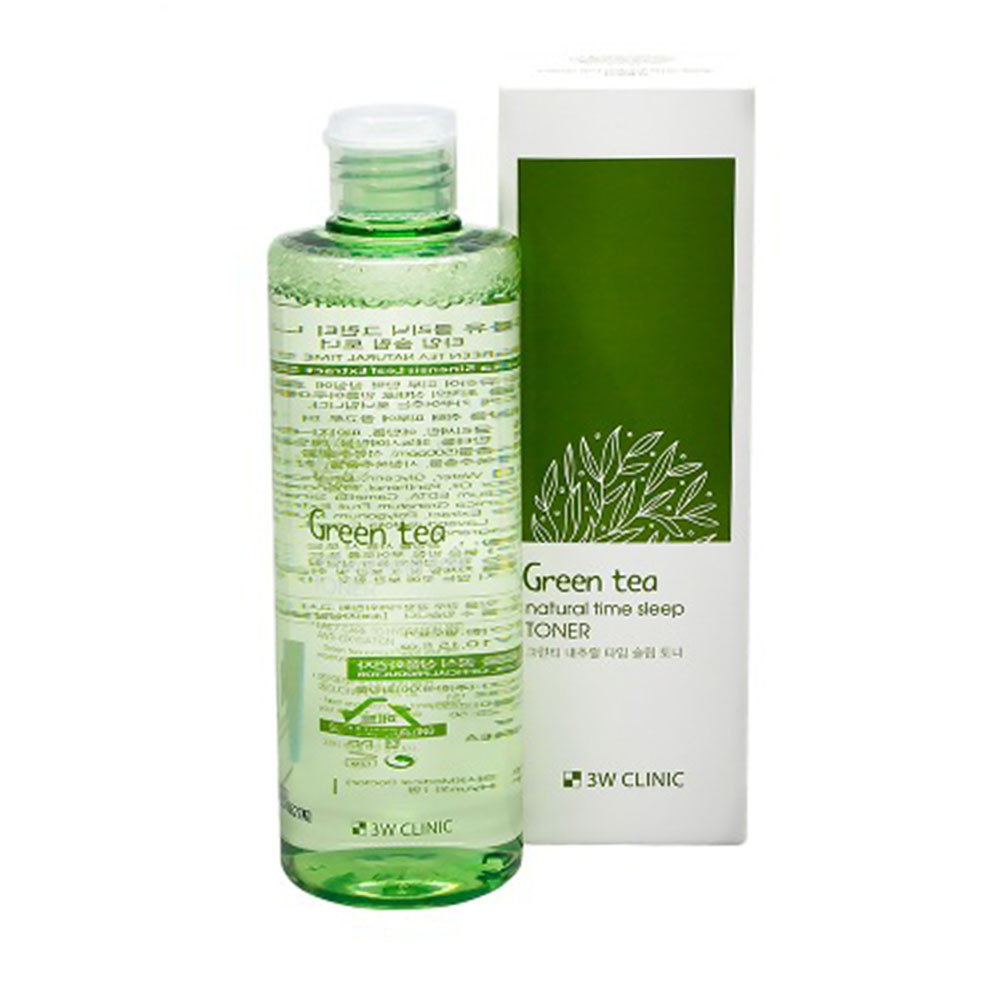 Тонер для обличчя з екстактом зеленого чаю 3W Clinic Green Tea Natural Time Sleep Toner 300 мл, фото 1