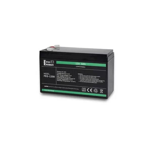 Акумулятор LiFePO4 (літій залізо фосфатний) 12В 8А·год Full Energy FEG-128, фото 1