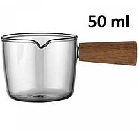 Джаг для кави еспресо молочник 50 мл. Approx скляний із ручкою прозорий джаг Скло
