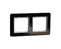 Рамка 2-постовая искусственное черное стекло [SDD361802] ABS-UV Sedna Design&Element Шнейдер Электрик