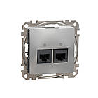 Два роз'єми RJ45 кат.5E UTP алюміній [SDD113452] ABS-UV Sedna Design&Element Шнейдер Електрік