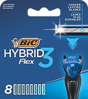 Сменные картриджи для бритья (лезвия) мужские Bic Flex 3 Hybrid 8 шт