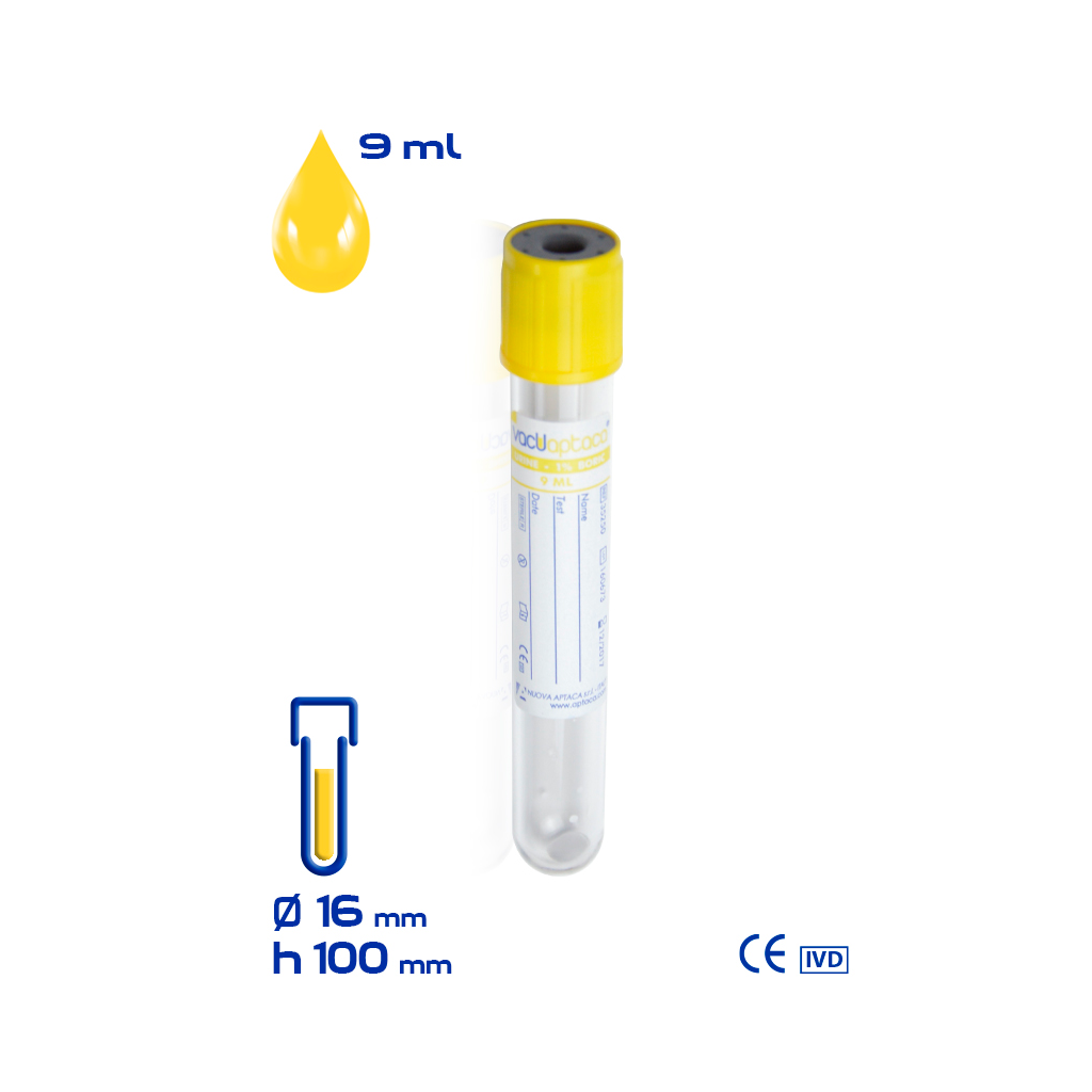 Вакуумна пробірка для забору сечі на 9 мл з борною кислотою 16*100 мм (100 шт/уп)