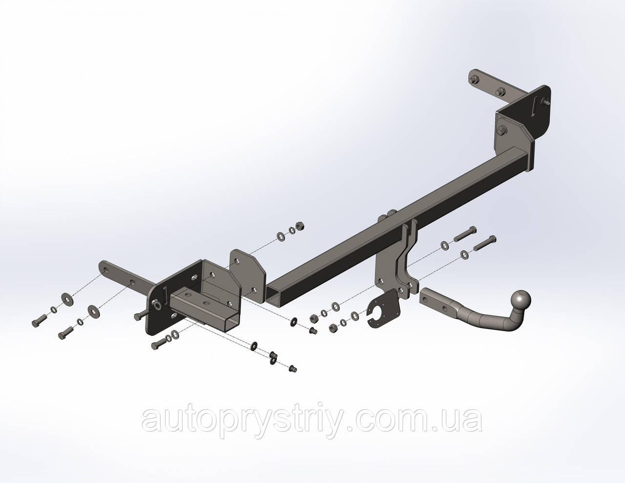Фаркоп - Jeep Renegade USA TrailHawk Кросовер (2014--) з букс. гаком, з'ємний на 2 болтах, фото 1