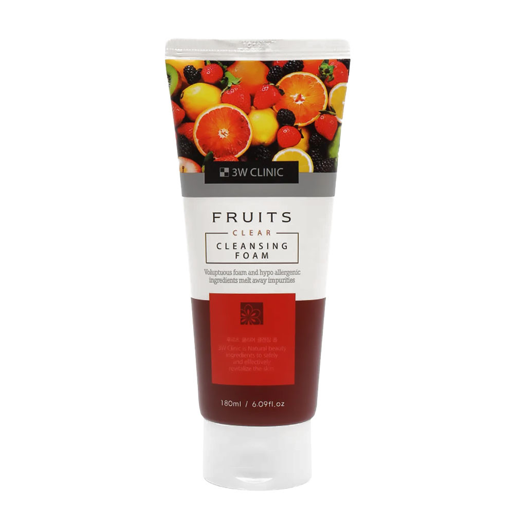 Пінка для вмивання з фруктовими екстрактами 3W Clinic Fruits Clear Cleansing Foam 180 мл