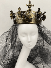 Корона Королева Муерте з фатою золотиста
