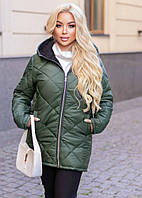 Теплая женская куртка на синтепоне 150, ткань "Плащевка" 48, 50, 52, 54, 56, 58, 60, 62 размер 48