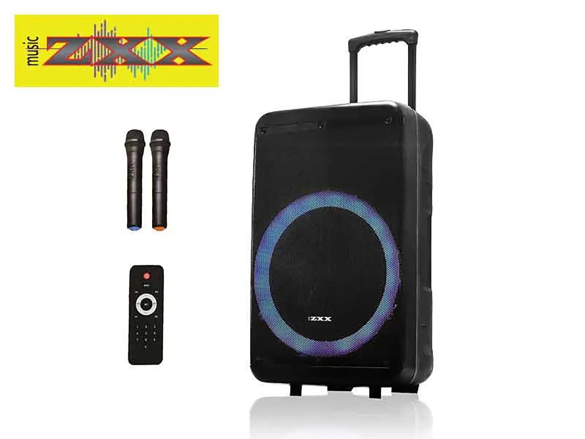 Акустична переносна колонка ZXX-7676 60Вт 12" 59х36х30см USB/SD/FM/BT/TWS/2MIC/ДК 1шт 8162