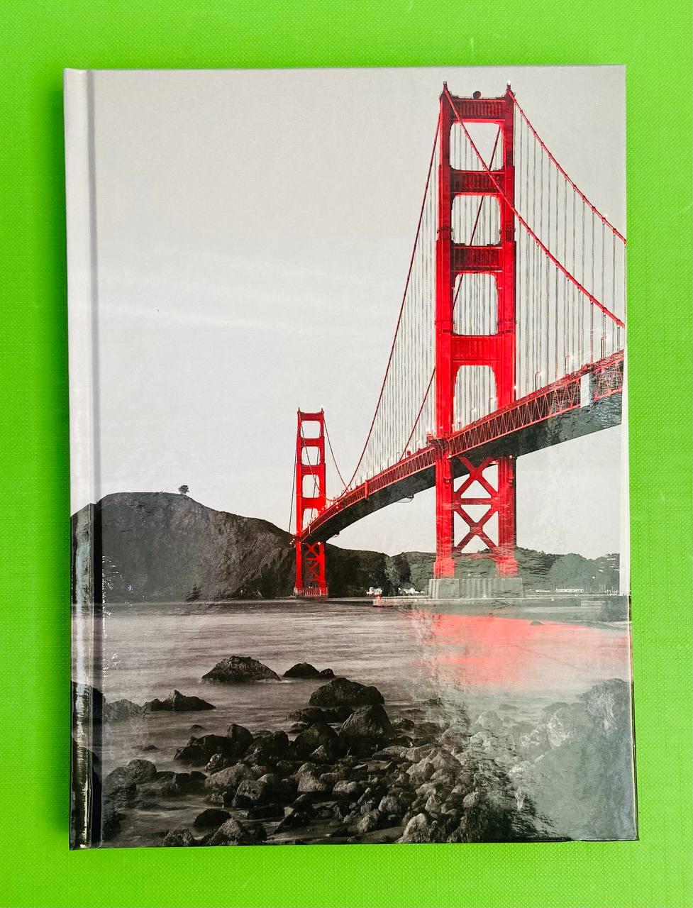 Канц Книга записна А5/96арк. ”Axent” /8457-3-A/ кліт., тверда обкл., R&B Bridge (66959) (1/20)