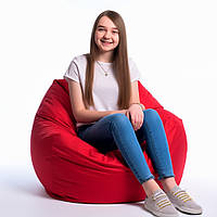 Кресло мешок груша 80*100 см красный, бескаркасное кресло для детей и взрослых ткань оксфорд+чехол