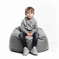 Кресло мешок груша 80*100 см серый, бескаркасное кресло для детей и взрослых ткань оксфорд+чехол