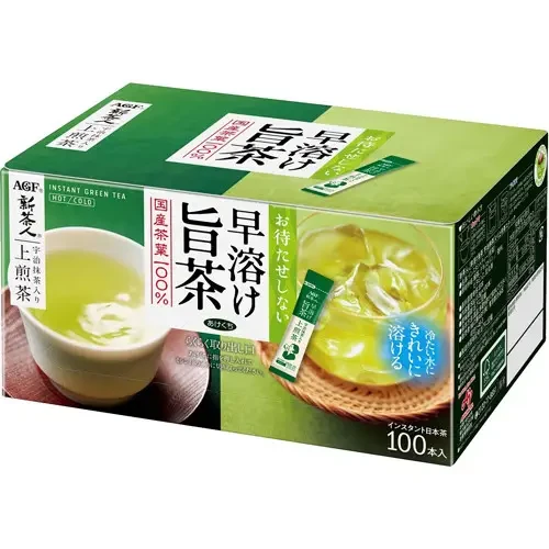 Ajinomoto AGF Uji Matcha Containing GreenTea Чай матча з Удзі, смак Сенча, стіки 0,8 г х100 шт. До 02/2027