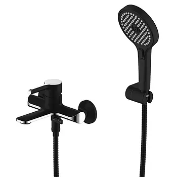 Змішувач для ванни Gappo G3203-6 чорний матовий хром із душовим набором