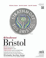 Професійний папір Strathmore BRISTOL, серія 500, 15 аркушів, розмір 28х36 см, щільність 2-ply (260 г/м2)