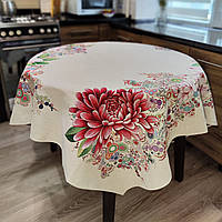 Гобеленовая скатерть на стол цветочная, скатерти премиум класса из испанского гобелена с цветами Георгина