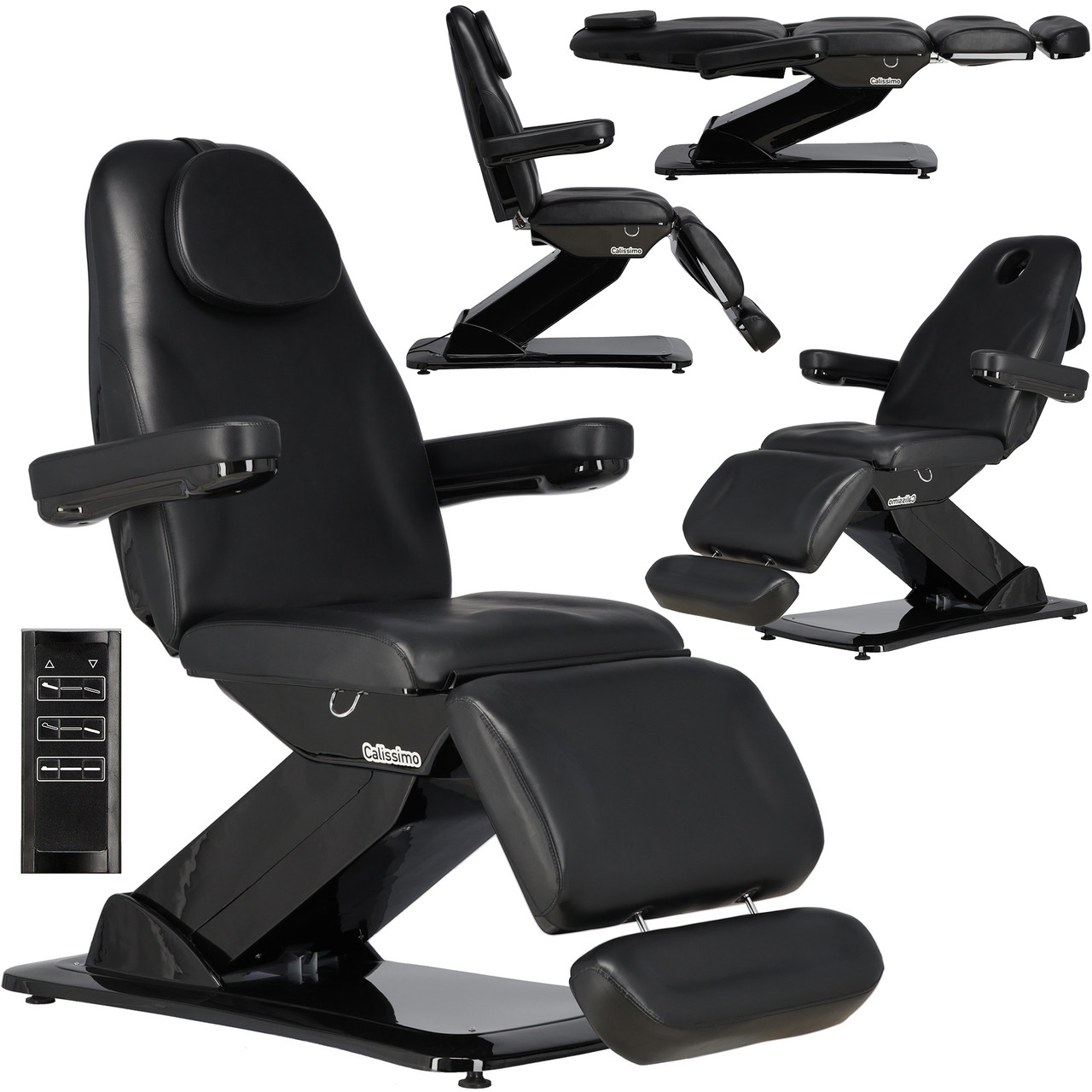 Косметичне крісло електричне Calissimo з 3 моторами для салону краси, для педикюру Black, фото 1