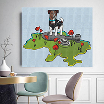Картина по номерам пес Патрон — патріотичний подарунок для дітей